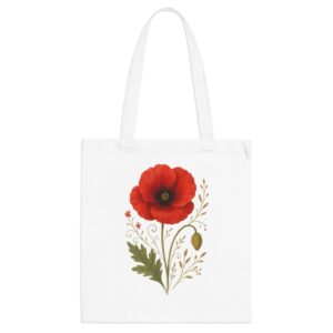 poppy floral tote bag — 'klo seja feliz!' printed canvas tote